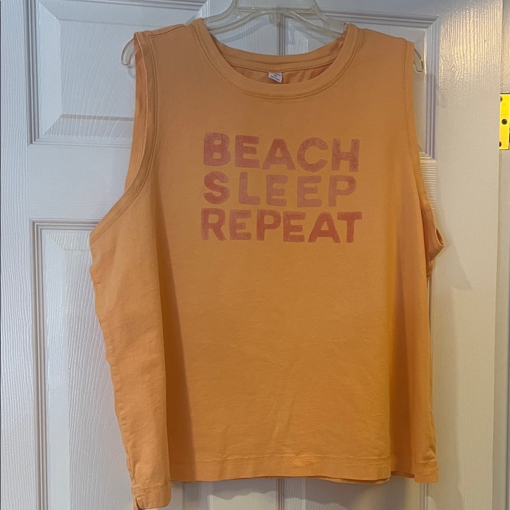 Old Navy Orange Muscle Tee - Beach Sleep Repeat
